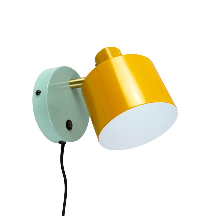 Dyberg Larsen Ocean vegglampe karry/turkis messing