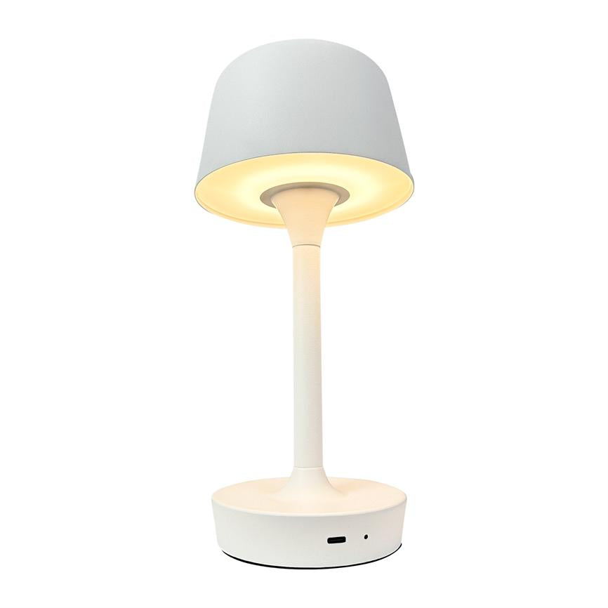 Dyberg Larsen Flow bordlampe hvit oppladbar