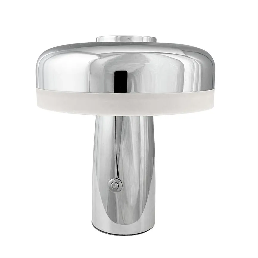 Dyberg Larsen Porter bordlampe krom oppladbar LED