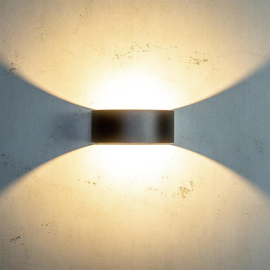 Dyberg Larsen Circle vegglampe sort utendørs LED