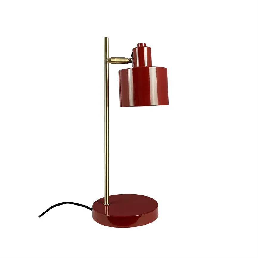 Dyberg Larsen Ocean bordlampe mørkerød messing
