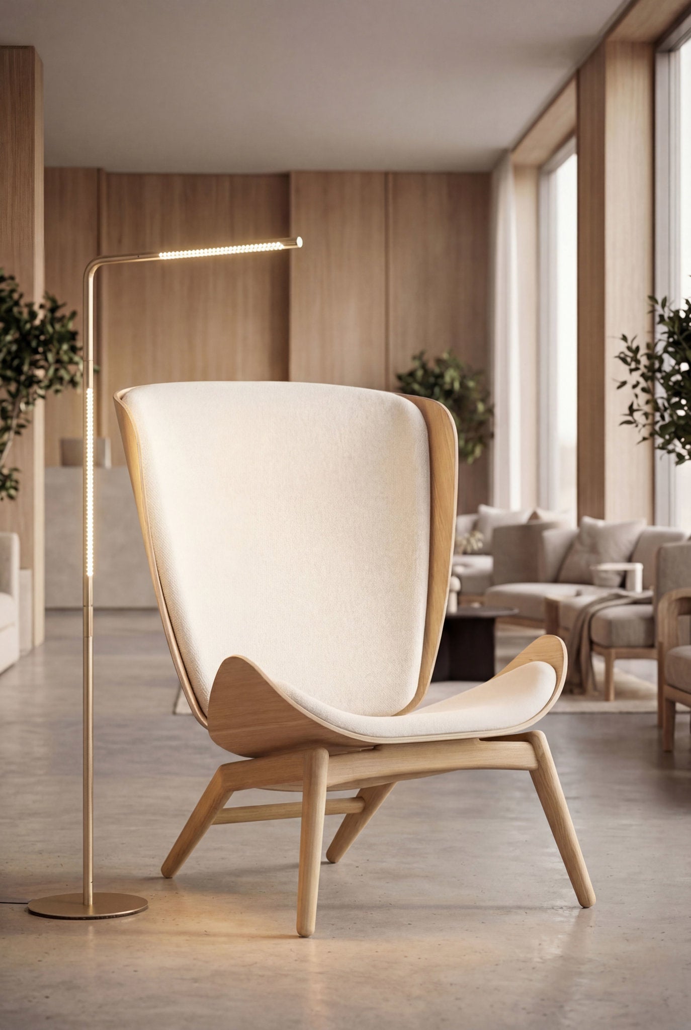 Umage Omni gulvlampe svart justerbar arm leselys