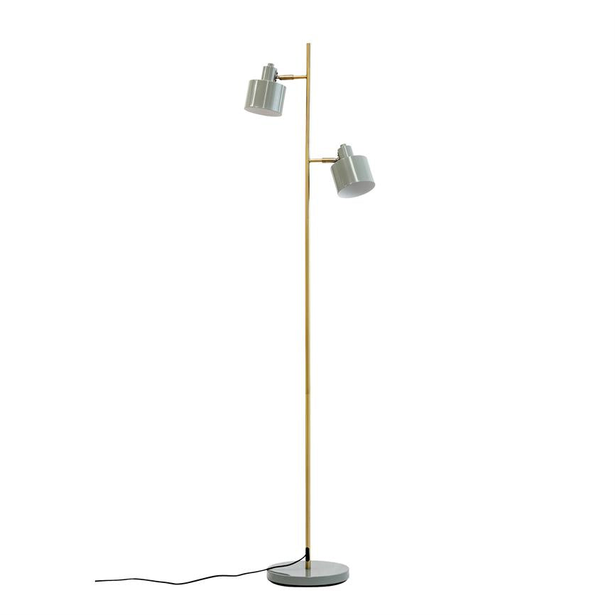 Dyberg Larsen Ocean gulvlampe oliven/messing justerbar