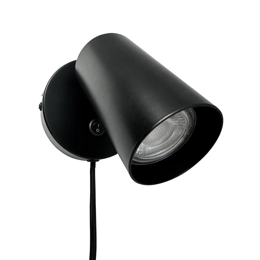 Dyberg Larsen Modern veggspot sort med ledning