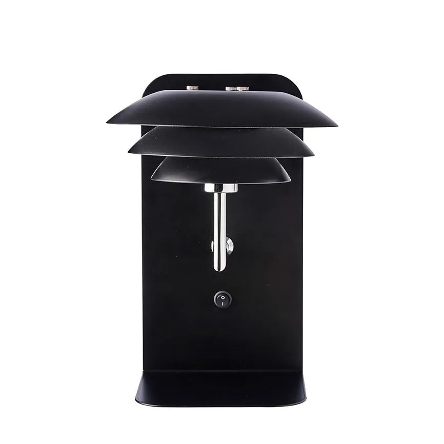 Dyberg Larsen DL20 vegglampe svart USB Ø20