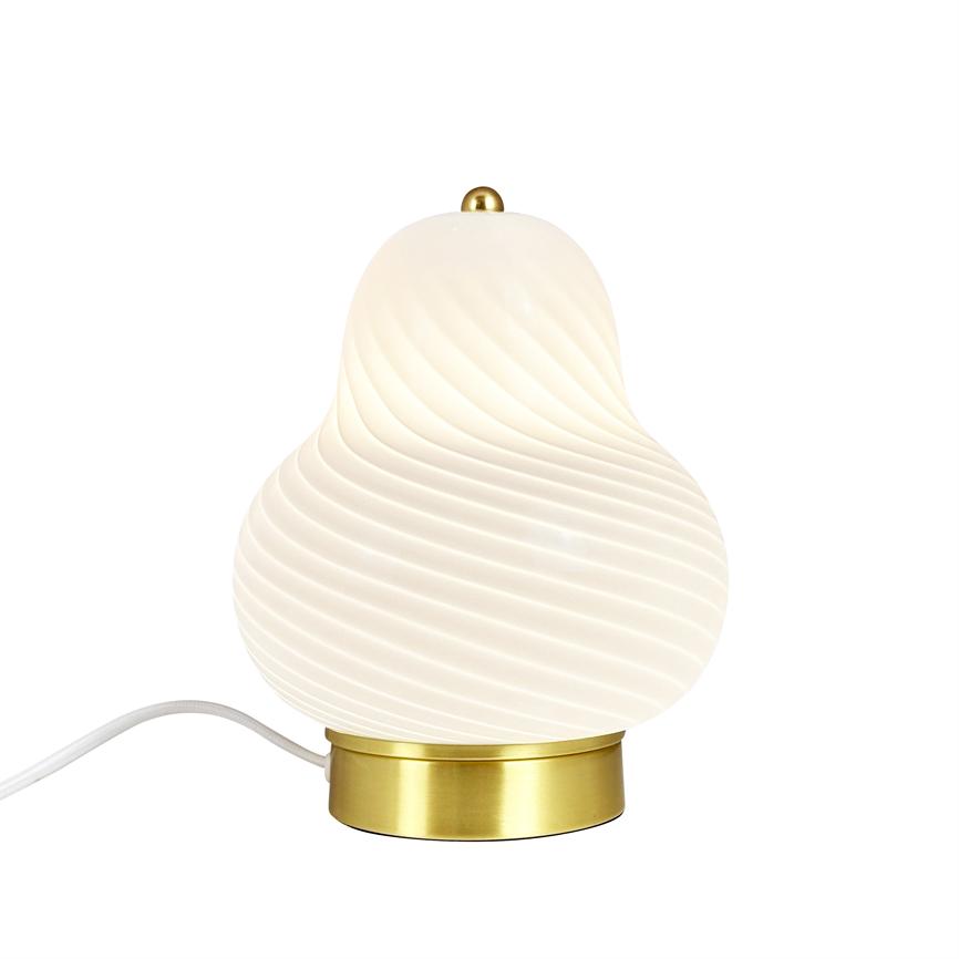 Dyberg Larsen Lucy bordlampe hvit glass stemningslys