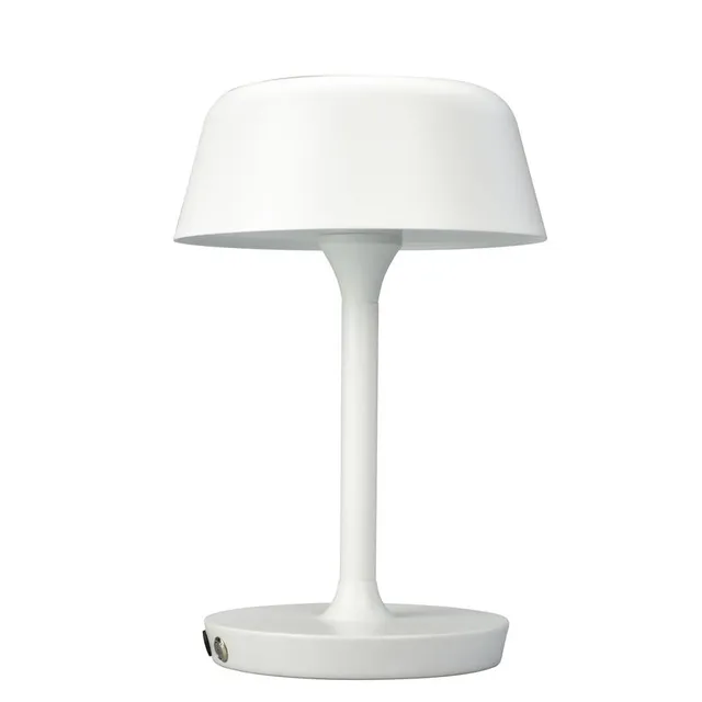 Dyberg Larsen Valencia bordlampe hvit oppladbar LED