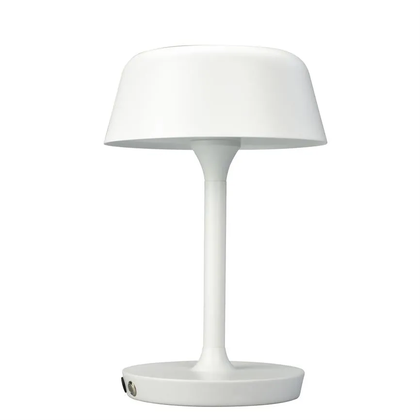 Dyberg Larsen Valencia bordlampe hvit oppladbar LED