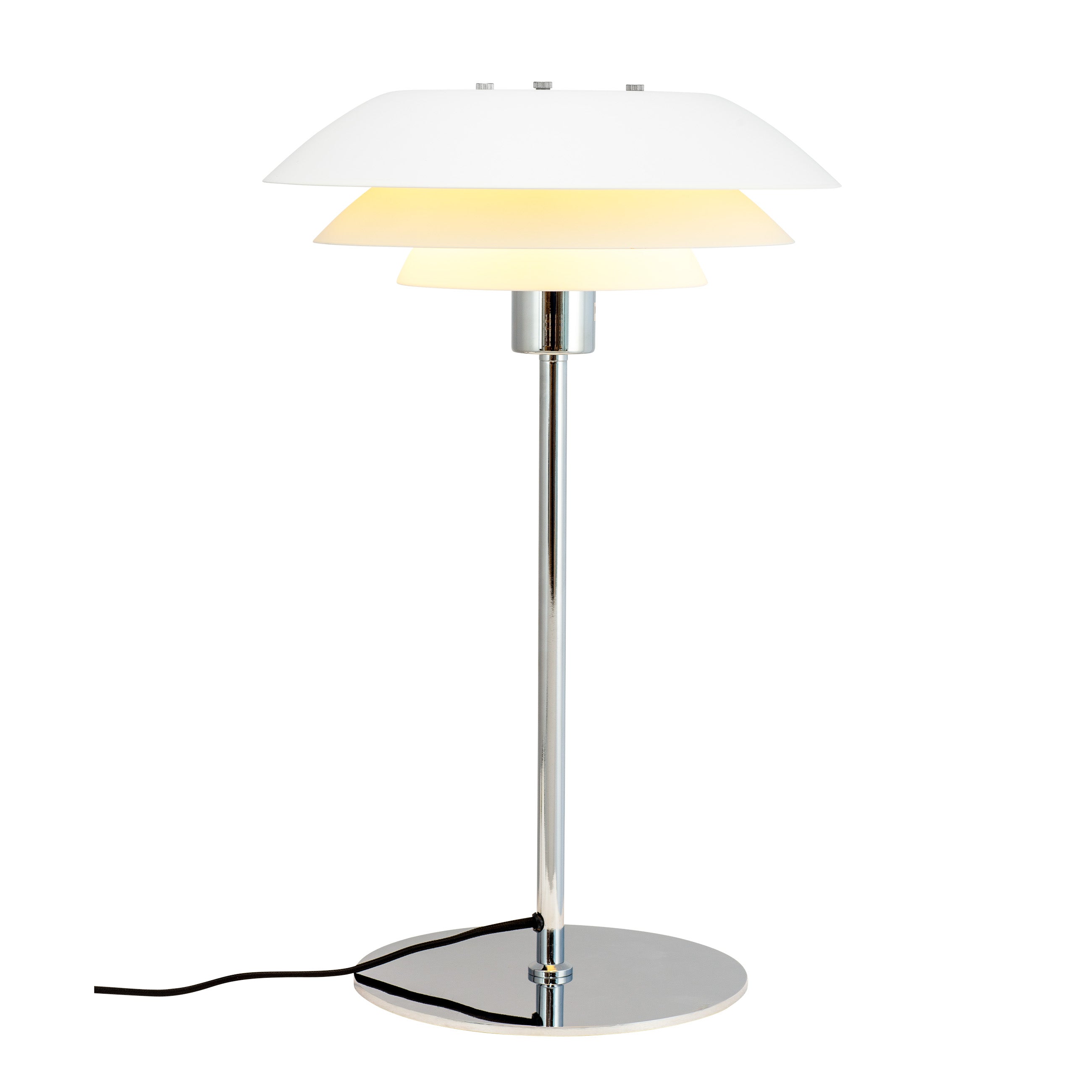 Dyberg Larsen DL31 bordlampe hvit krom E27
