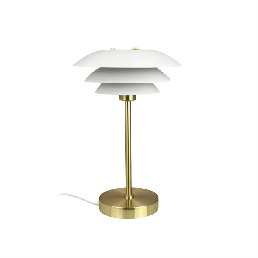 Dyberg Larsen DL20 bordlampe hvit messing