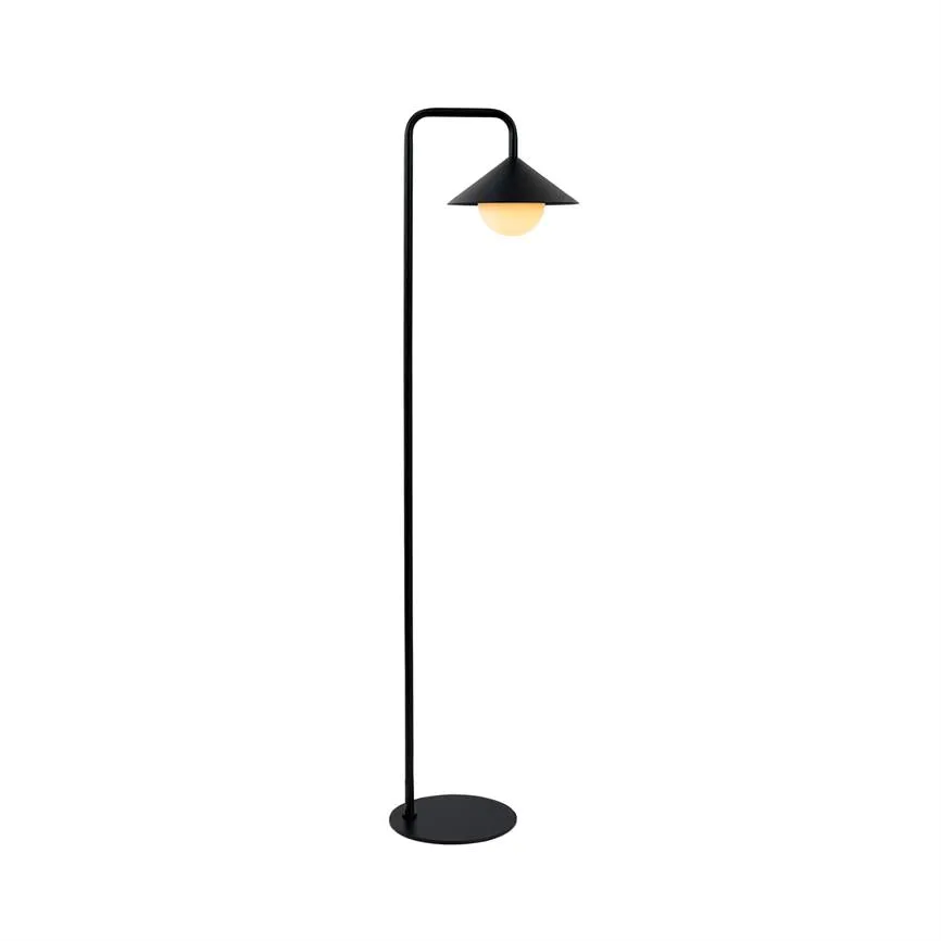 Dyberg Larsen Nova Sort gulvlampe utendørs globe fjernk