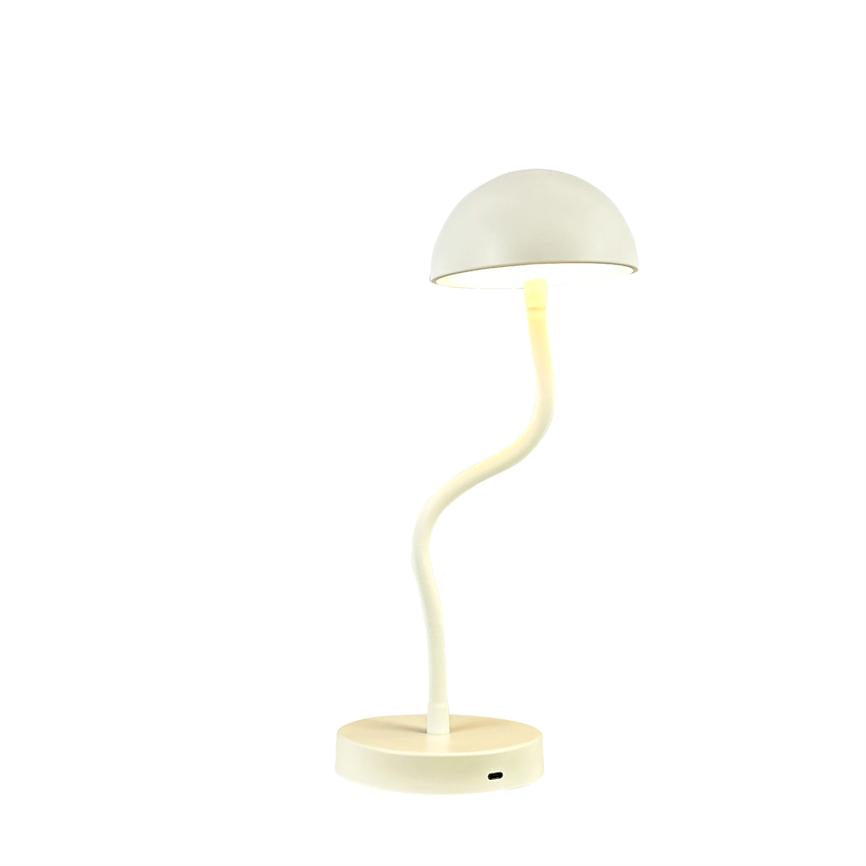 Dyberg Larsen Fonzy bordlampe perlehvit oppladbar
