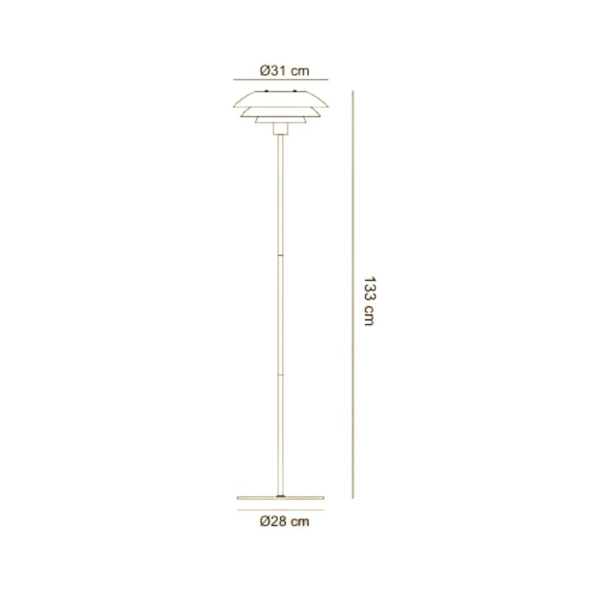 Dyberg Larsen DL31 gulvlampe hvit krom 133 cm