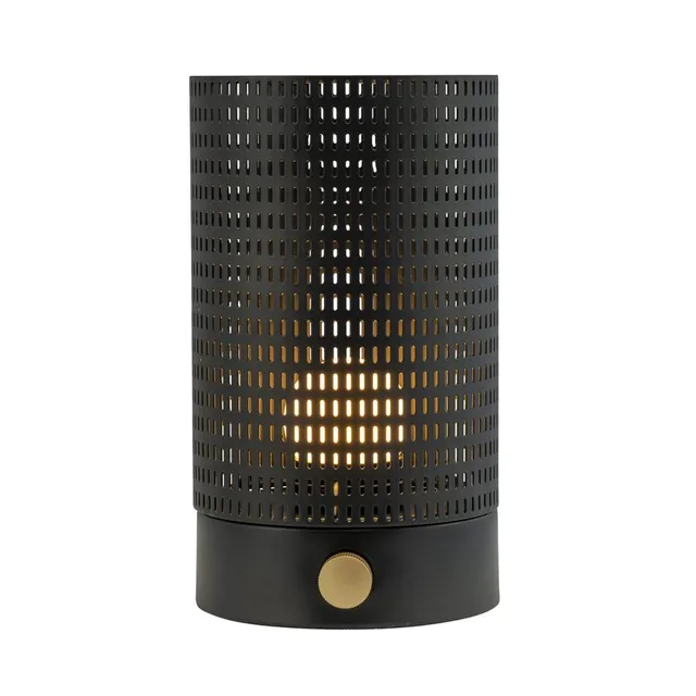 Dyberg Larsen Mesh lanterne sort/messing oppladbar