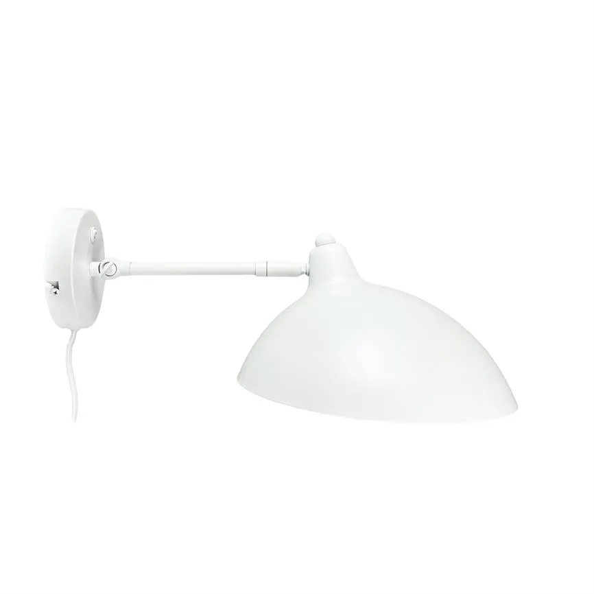 Dyberg Larsen Futura vegglampe hvit justerbar skjerm