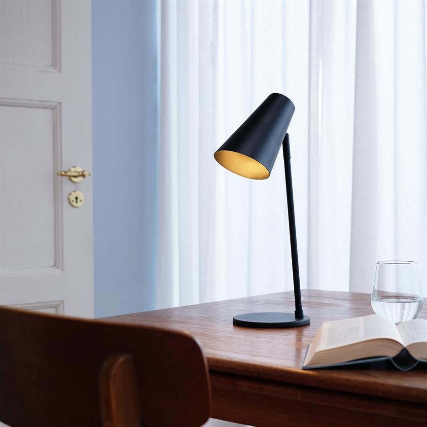Dyberg Larsen Cale bordlampe svart oppladbar