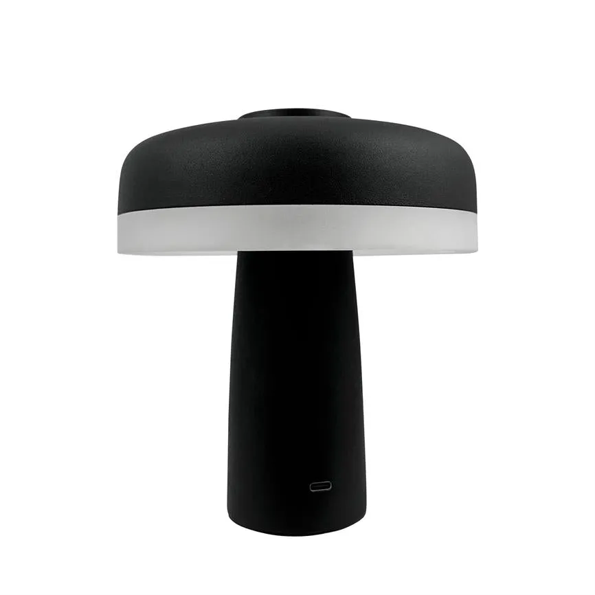 Dyberg Larsen Porter bordlampe sort LED oppladbar