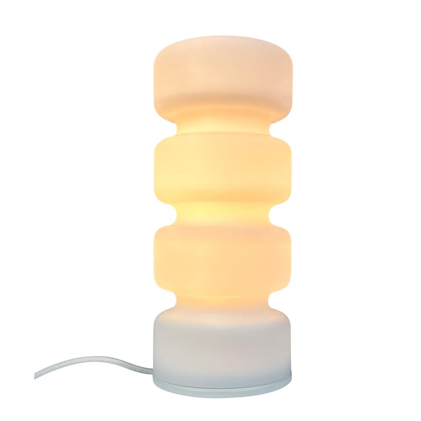 Dyberg Larsen Olive bordlampe opal rillet glass