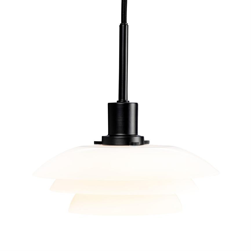Dyberg Larsen DL20 pendel sort opal 3 skjermer