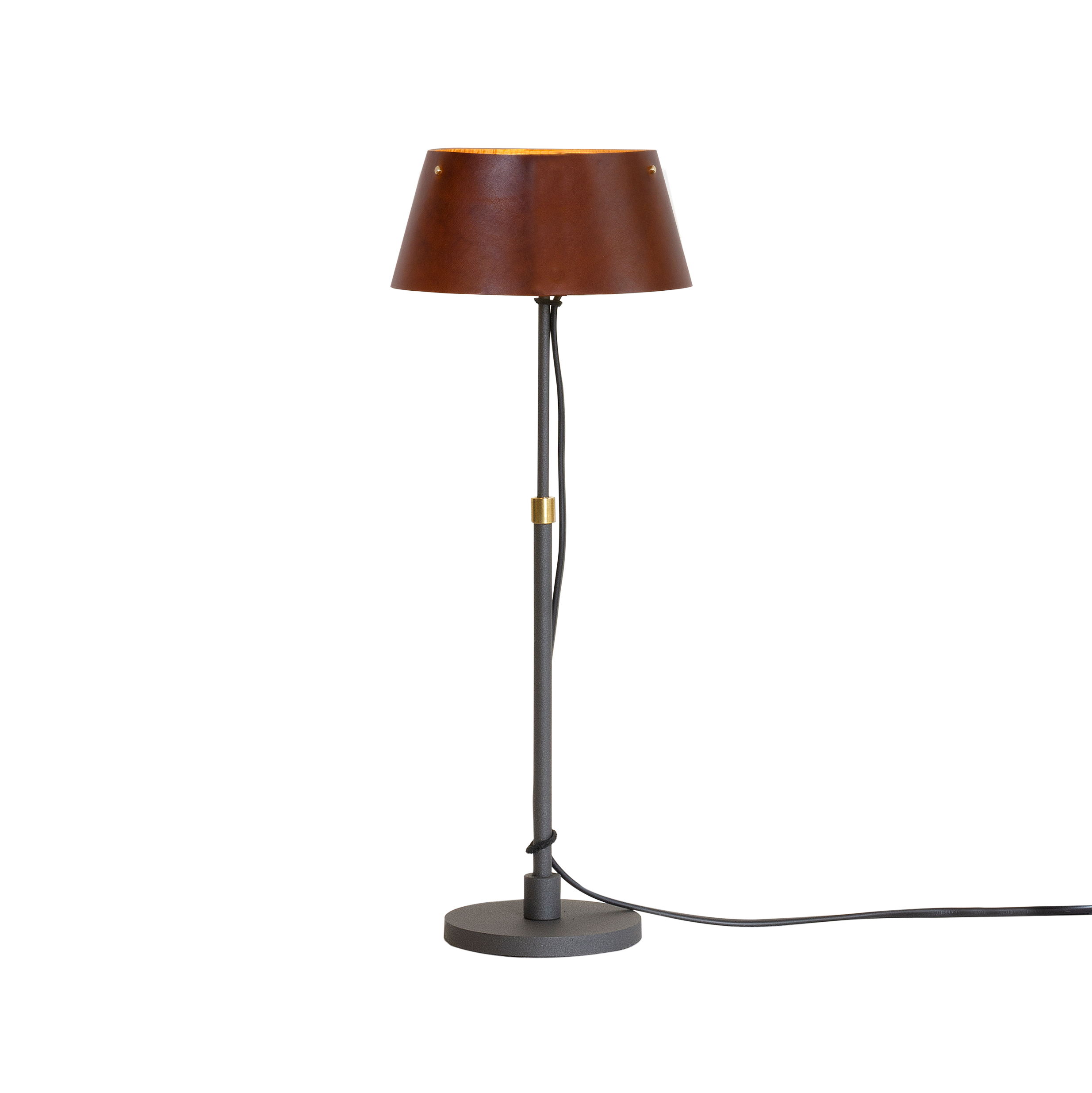 Zlamp Karl liten bordlampe cognac skinn
