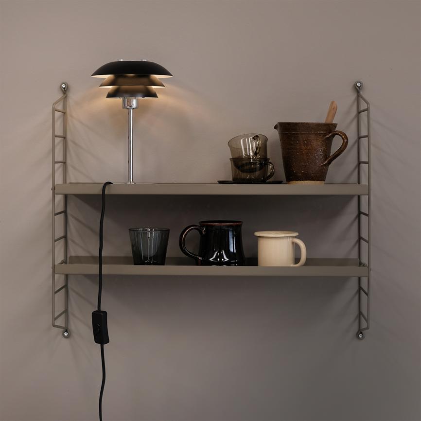 Dyberg Larsen DL16 bordlampe sort metall 3 skjermer
