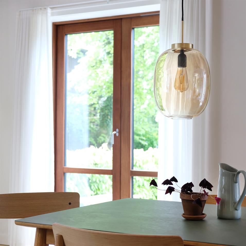 Dyberg Larsen DL39 pendel amber messing glass