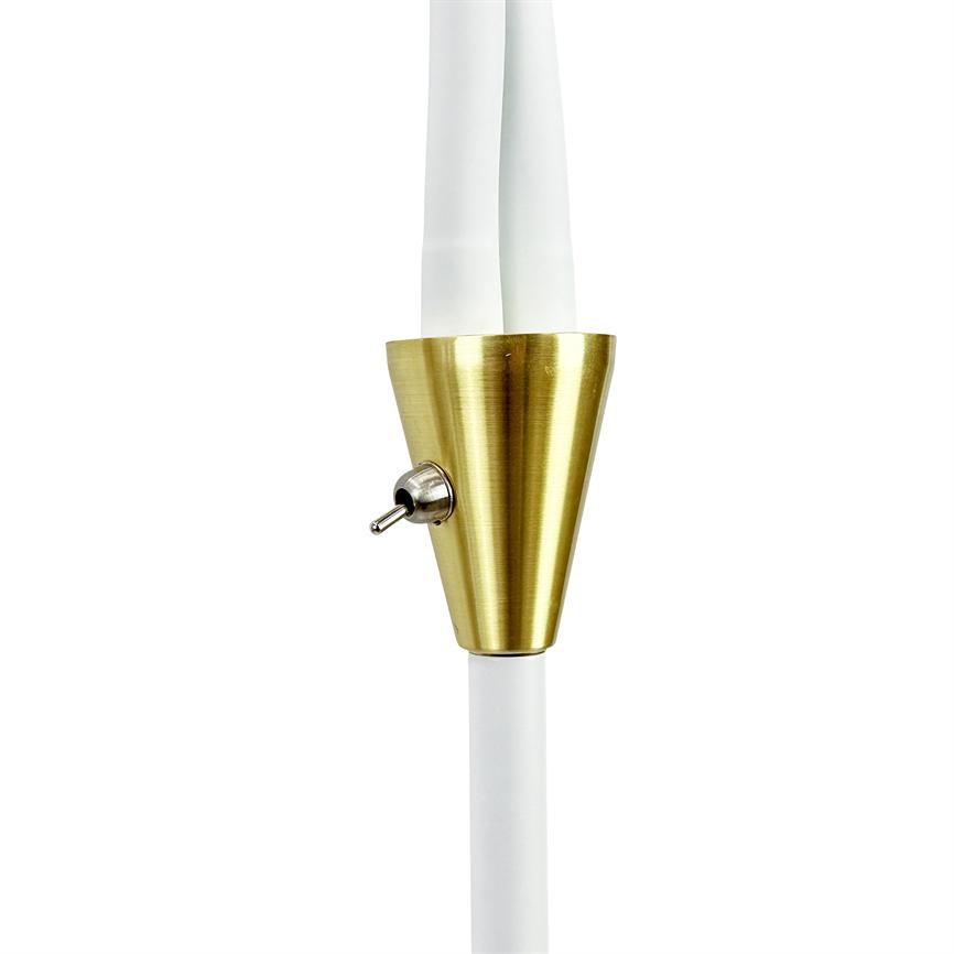 Dyberg Larsen Lilje gulvlampe hvit messing