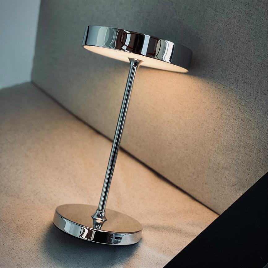 Dyberg Larsen Starlight bordlampe krom oppladbar