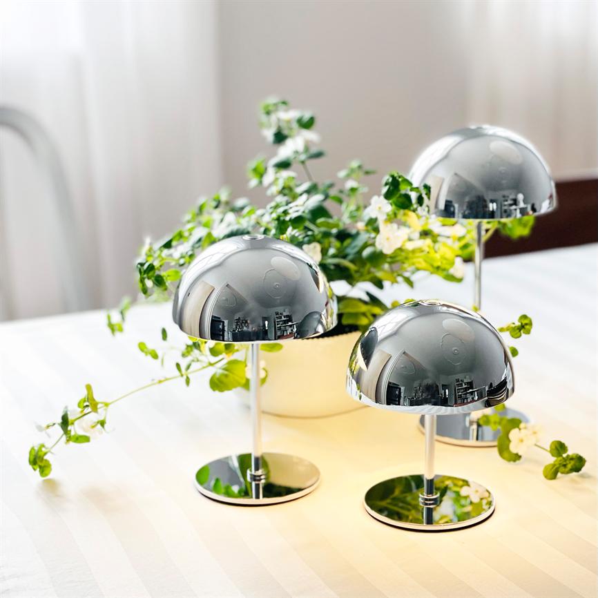 Dyberg Larsen Along LED bordlampe krom 3 stk