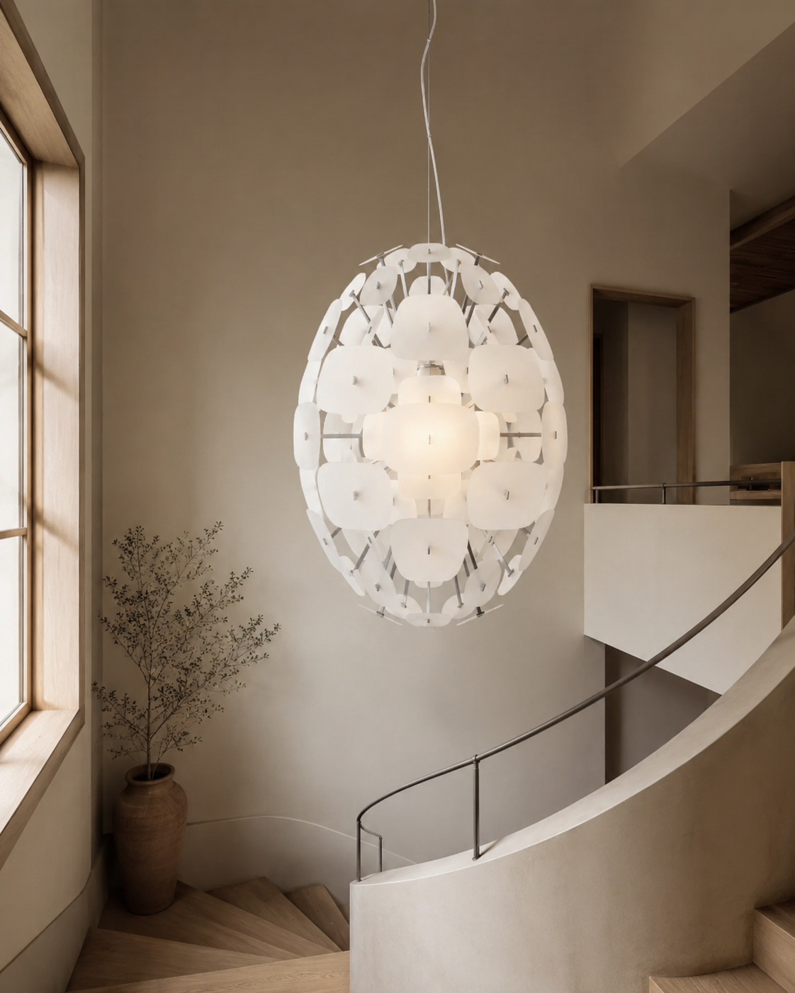Zlamp The Egg 655-6090 pendel 90 cm hvit