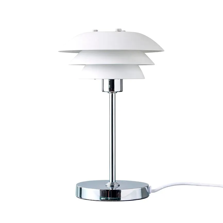 Dyberg Larsen DL16 bordlampe hvit metall