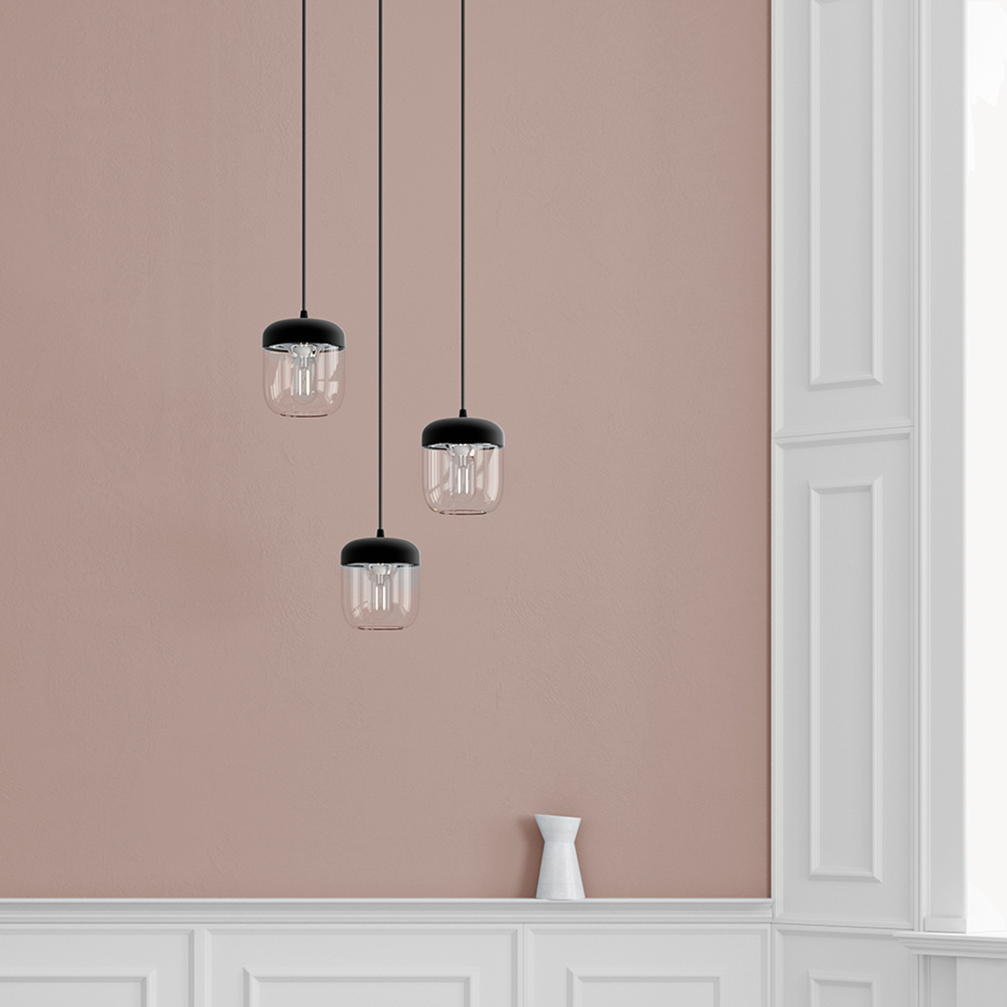UMAGE Acorn pendelskjerm hvit messing liten