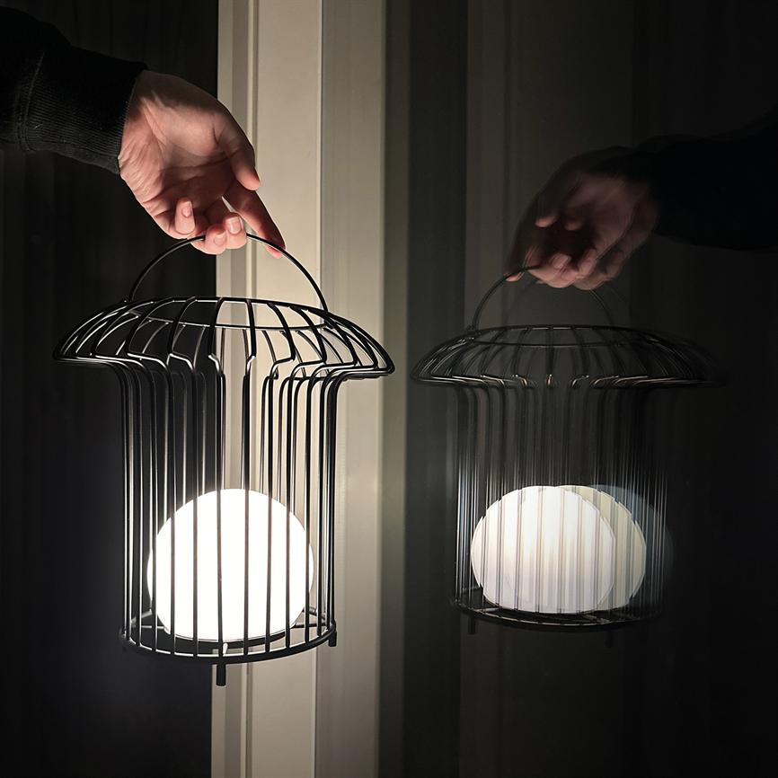 Dyberg Larsen Basket Lantern lykt svart oppladbar