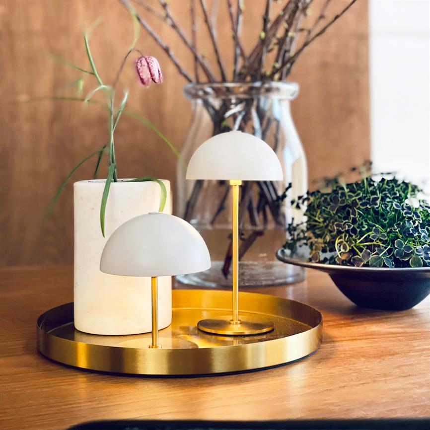 Dyberg Larsen Along mini bordlampe beige 2 stk brett