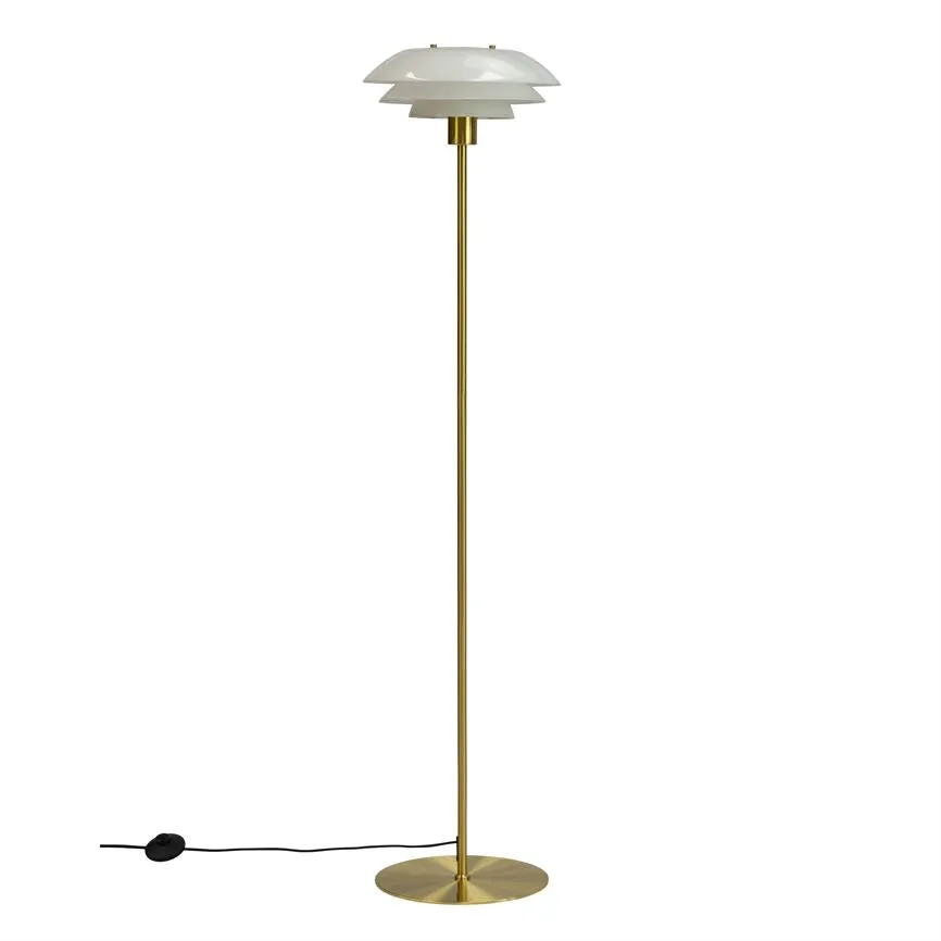 Dyberg Larsen DL31 gulvlampe opal messing