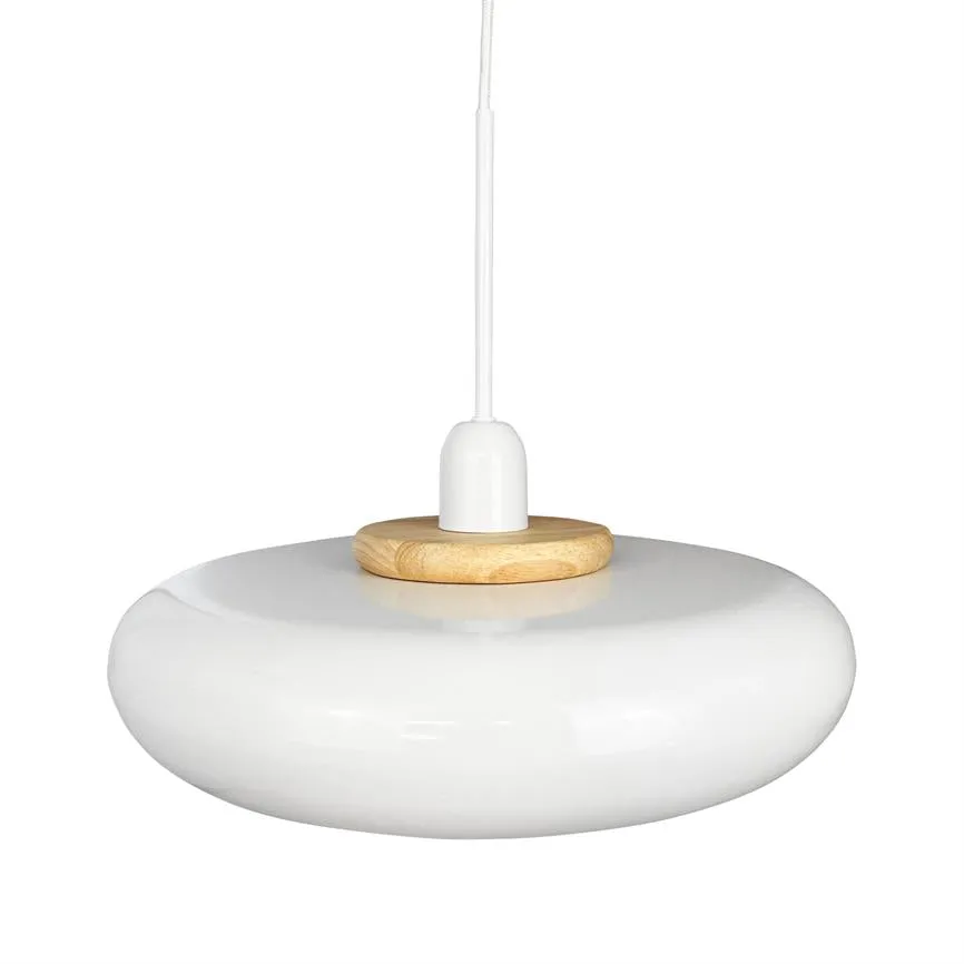 Dyberg Larsen Planet pendel hvit blank 3 m ledning