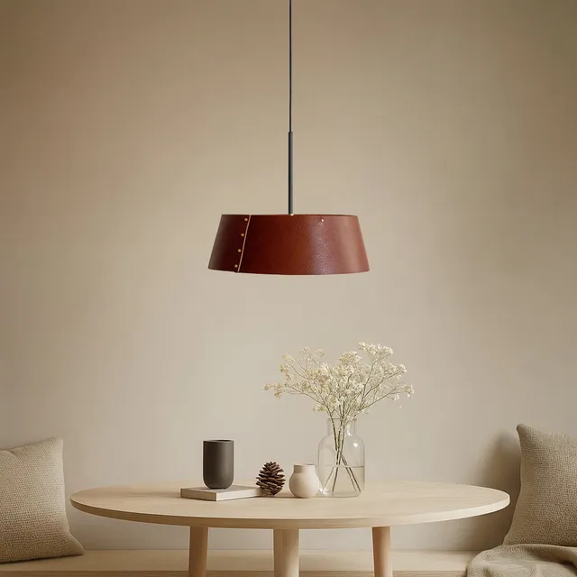 Zlamp Karl 951-3530 pendel 35 cm skinn cognac