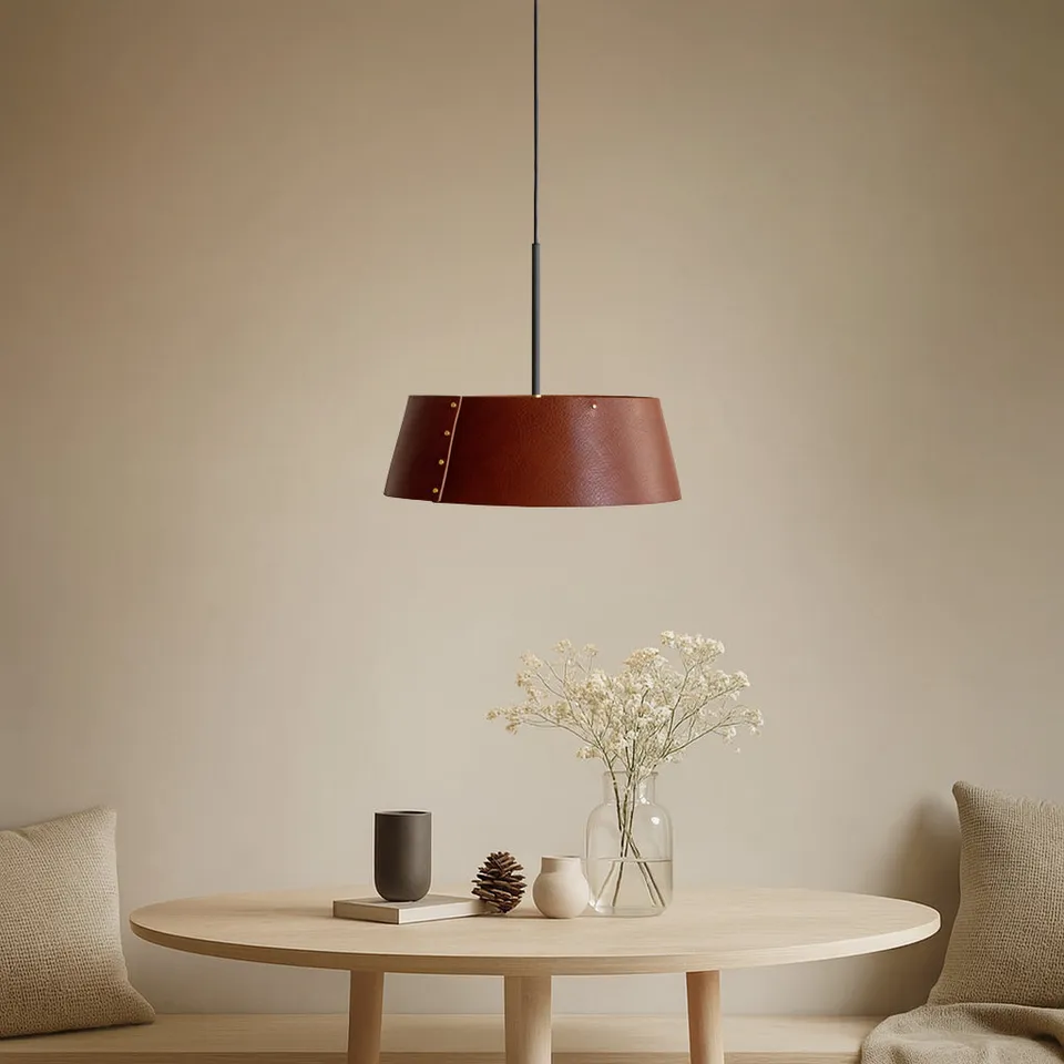 Zlamp Karl 951-3530 pendel 35 cm skinn cognac
