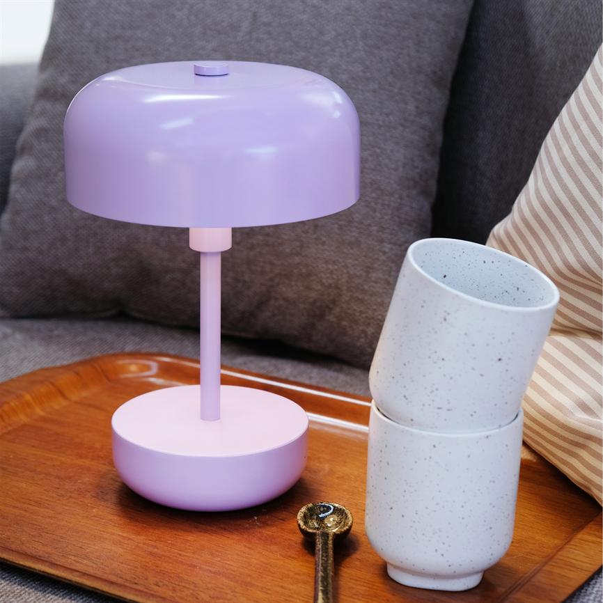 Dyberg Larsen Haipot bordlampe lilla oppladbar