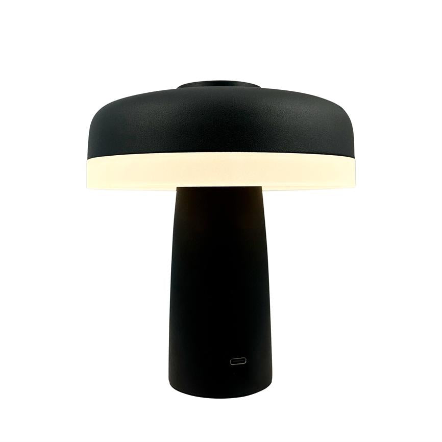 Dyberg Larsen Porter bordlampe sort LED oppladbar