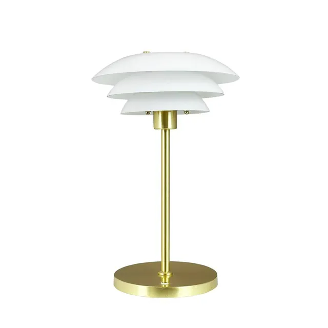 Dyberg Larsen DL20 bordlampe opal messing oppladbar