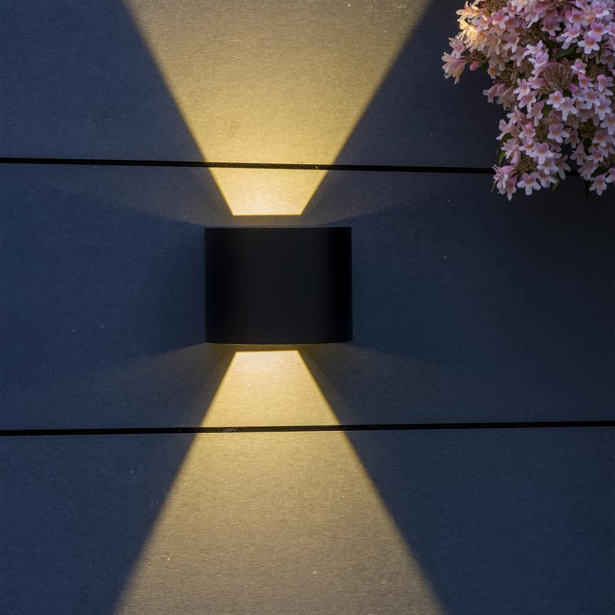 Dyberg Larsen Mars utendørs vegglampe sort LED