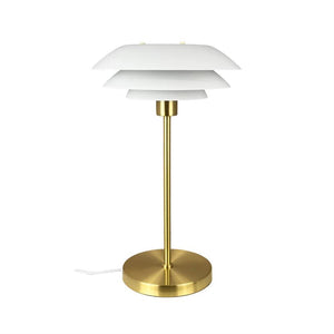 Dyberg Larsen DL31 bordlampe hvit metall kromfot