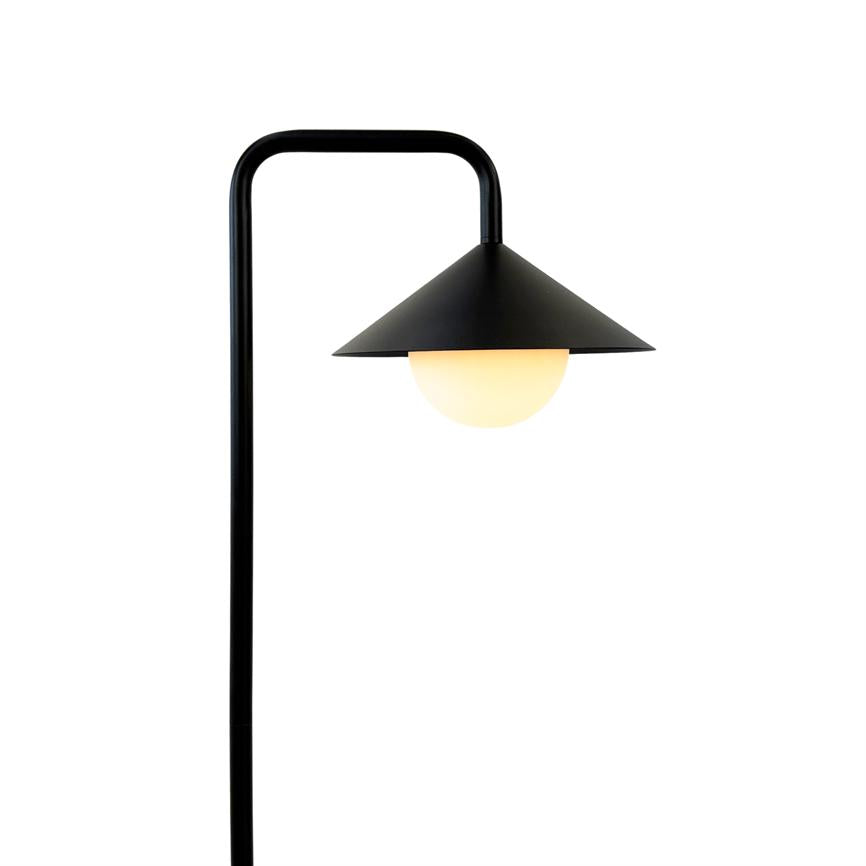 Dyberg Larsen Nova Sort gulvlampe utendørs globe fjernk