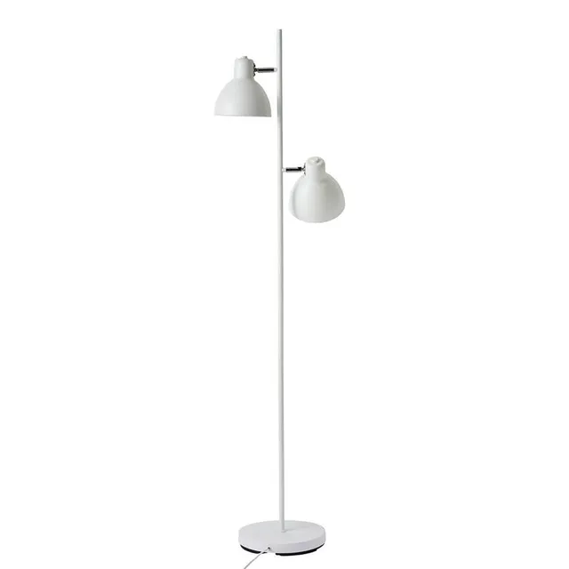 Dyberg Larsen Skagen gulvlampe hvit dobbel skjerm