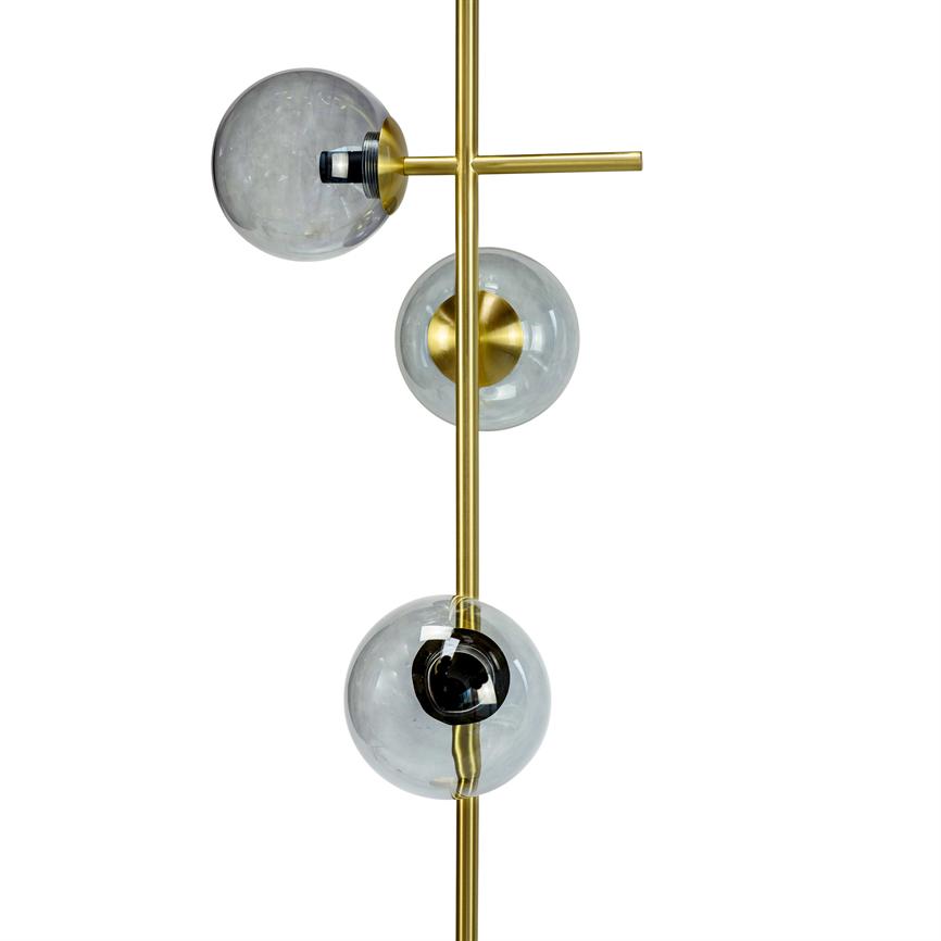Dyberg Larsen Como gulvlampe messing – røykglass 15 cm