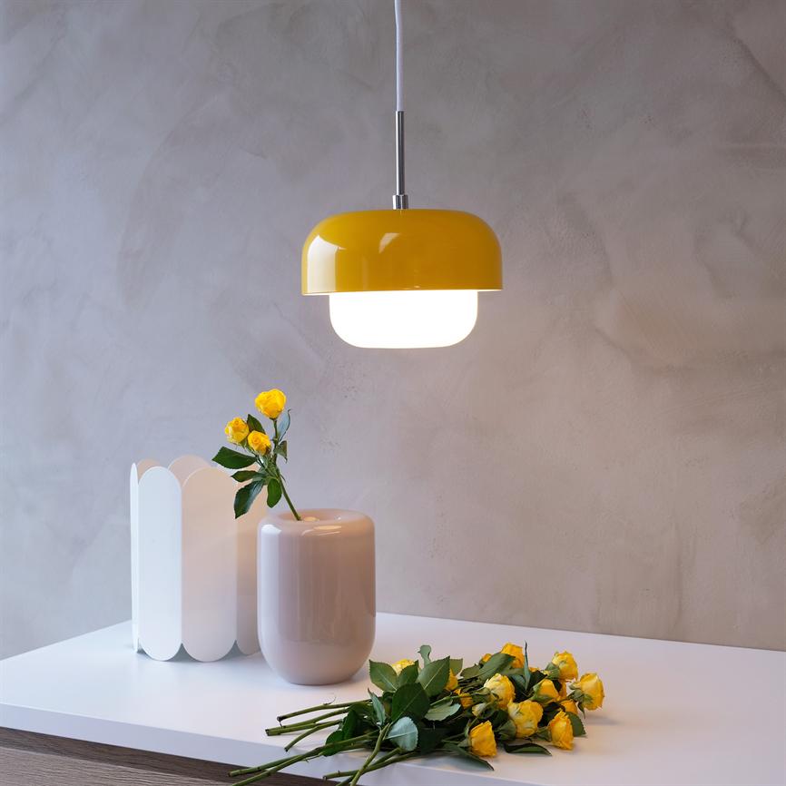 Dyberg Larsen Haipot pendel taklampe gul Yuzu