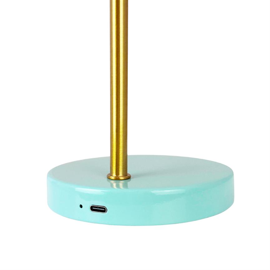 Dyberg Larsen Ocean Mini bordlampe curry/turkis oppladbar