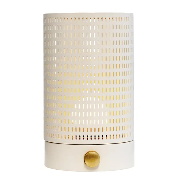 Dyberg Larsen Mesh lanterne hvit/messing oppladbar