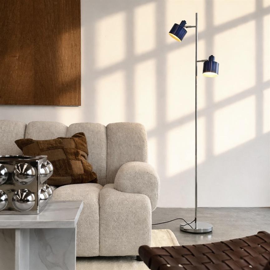 Dyberg Larsen Ocean gulvlampe blå krom retro